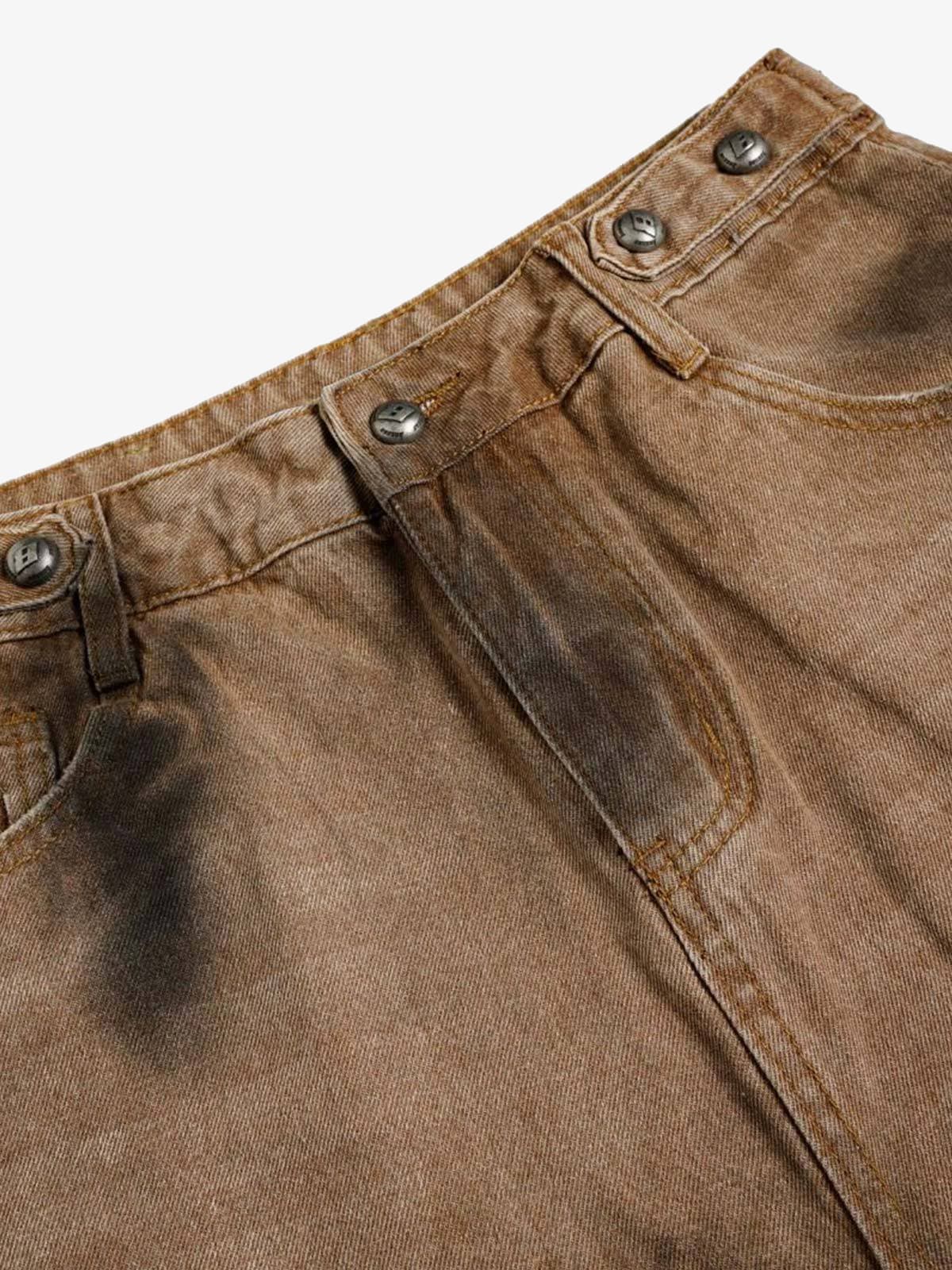 Street Ripped Dirty Dye Jeans 