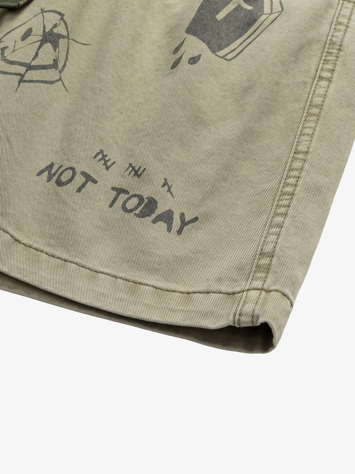 Graphic Print Drawstring Shorts 