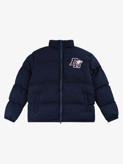 Retro Letter Print Down Jacket - 1393 