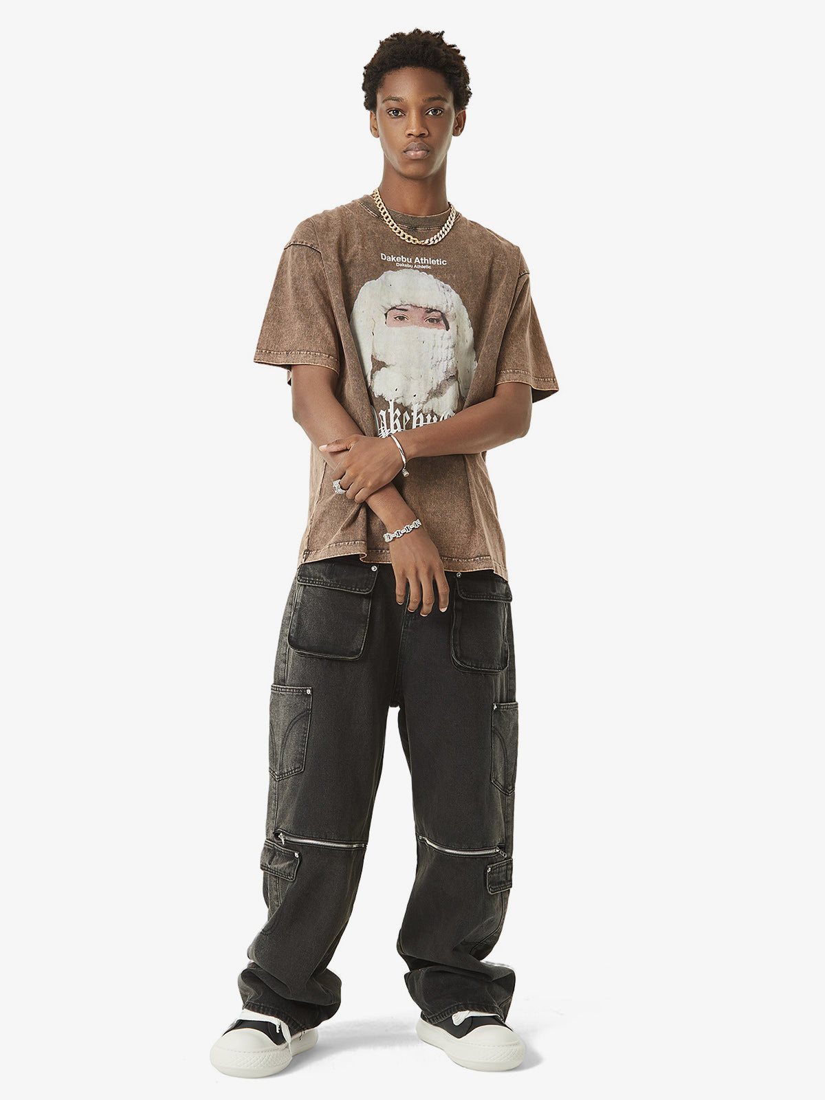 Thesupermade Multi-pocket Zipper Design Washed Hip-Hop Jeans - 2112 