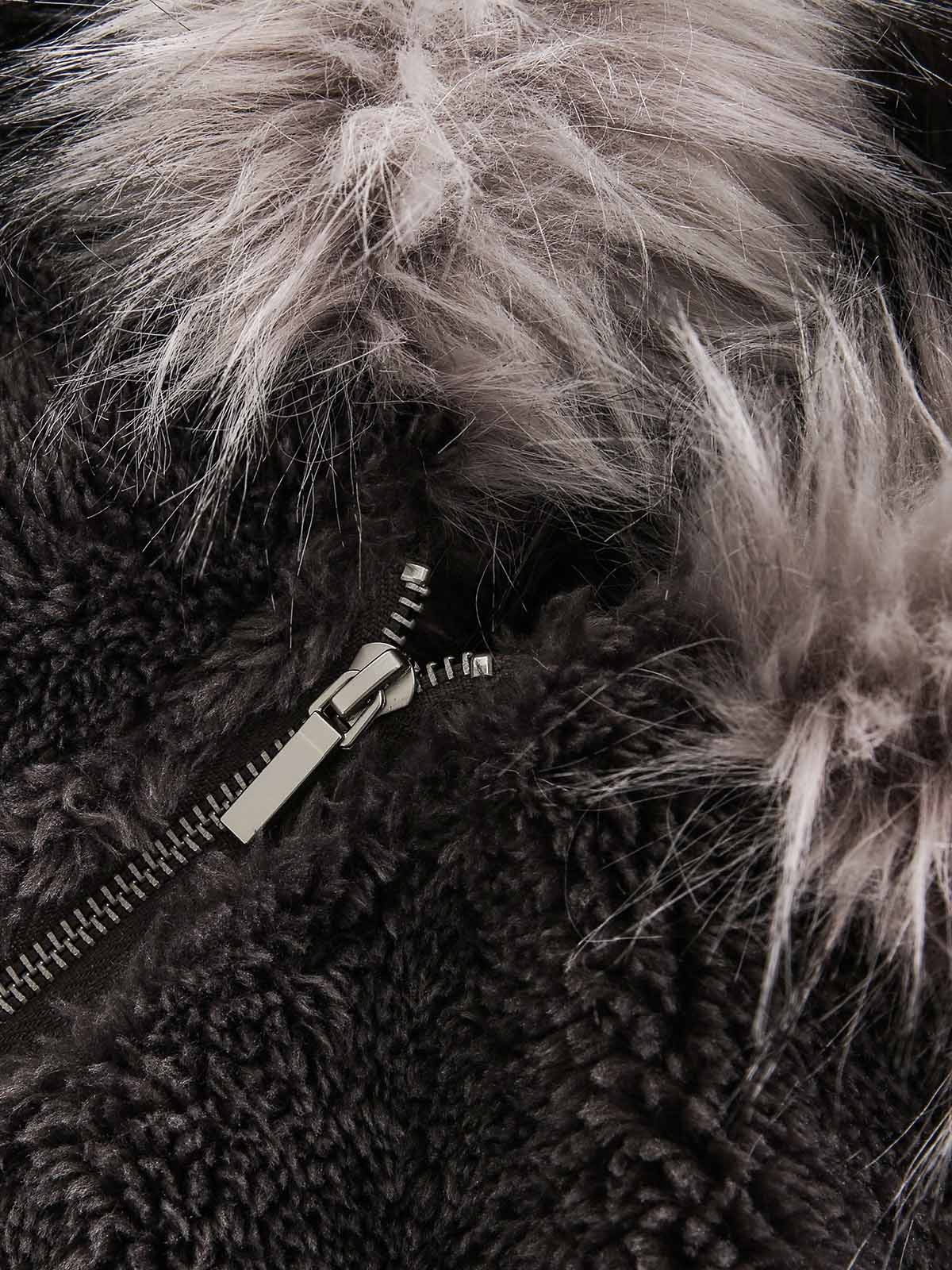 Thesupermade Fur Hooded Quilted Sherpa Jacket - 2304 