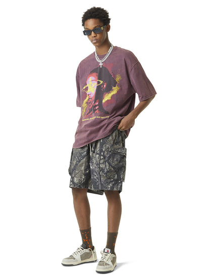 Thesupermade Fallen Leaf Camouflage Pocket Workwear Shorts - 2050 