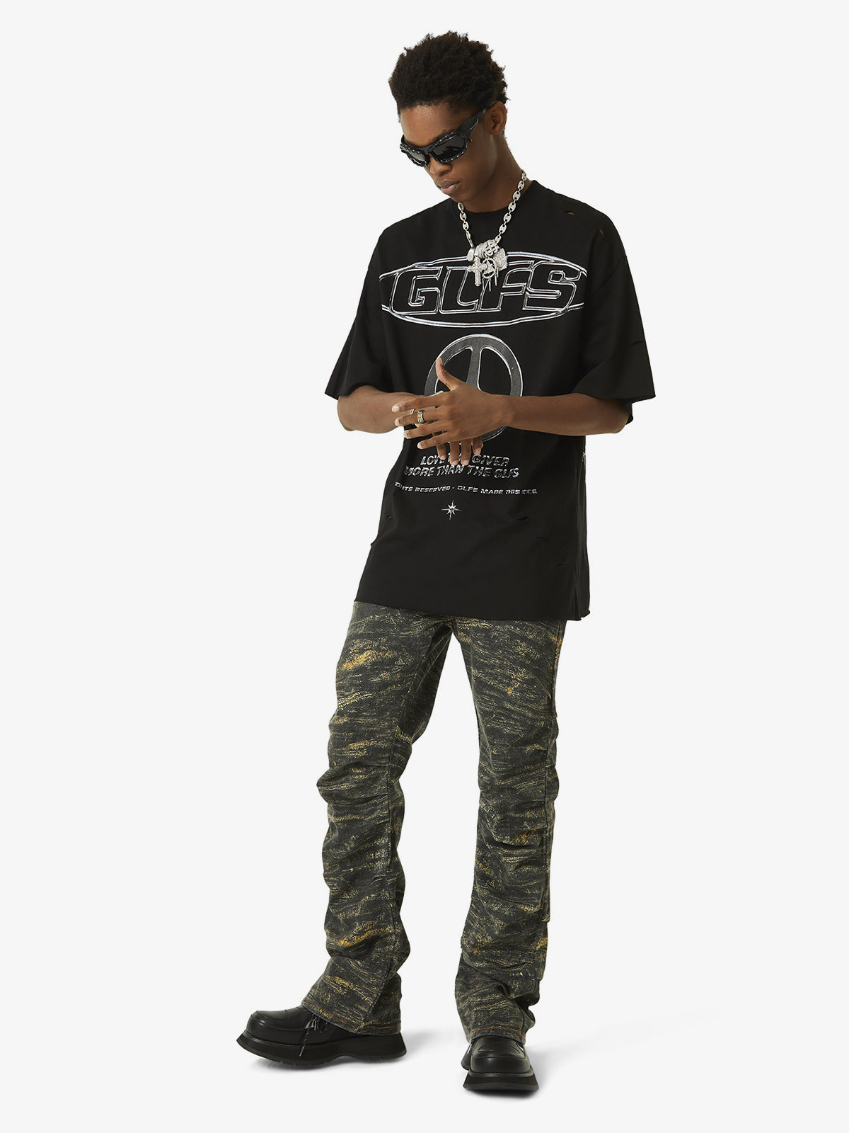 Thesupermade High Street Letter Print Short-sleeved T-shirt 
