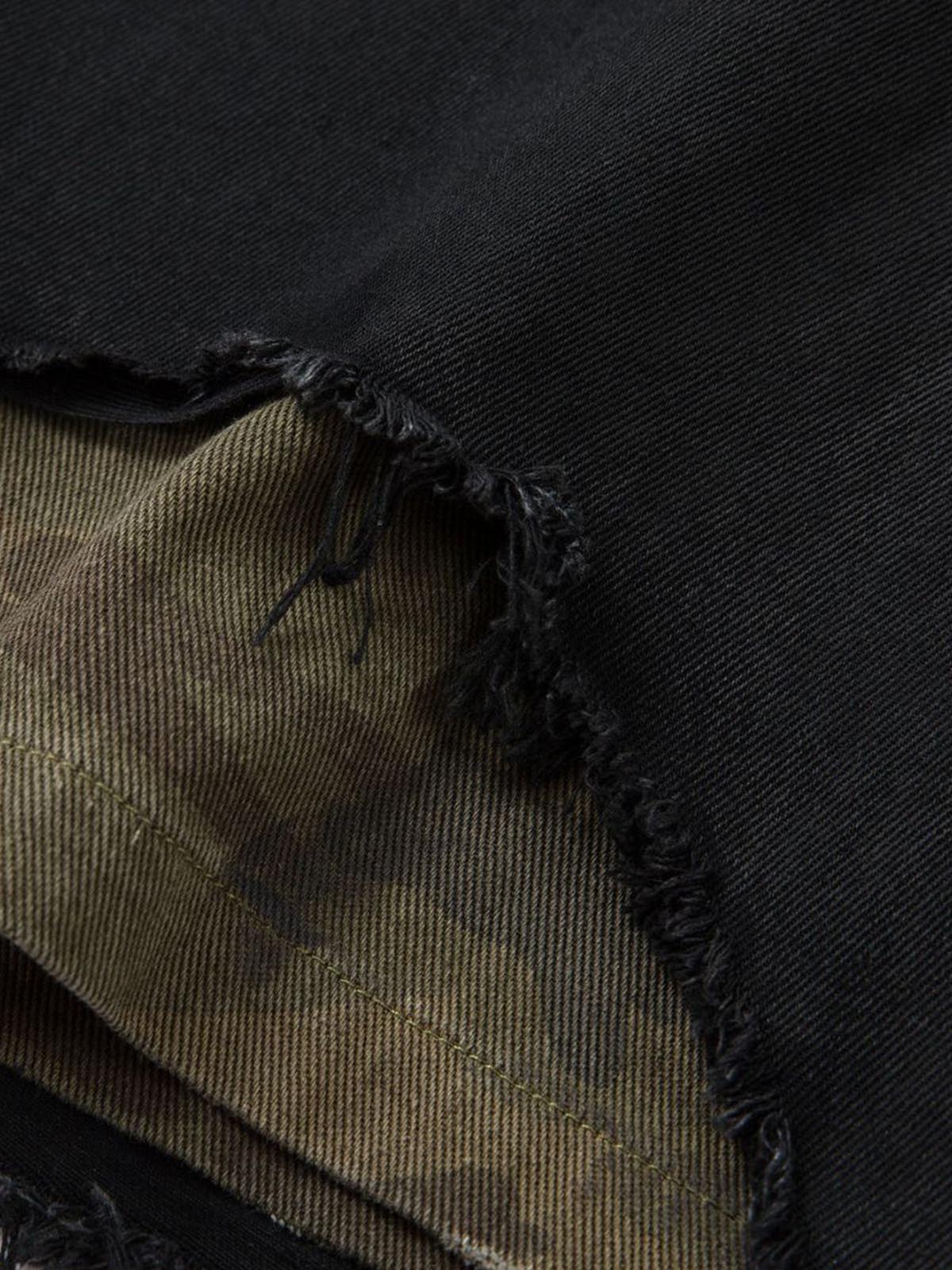 Distressed Ripped Black Denim Shorts 