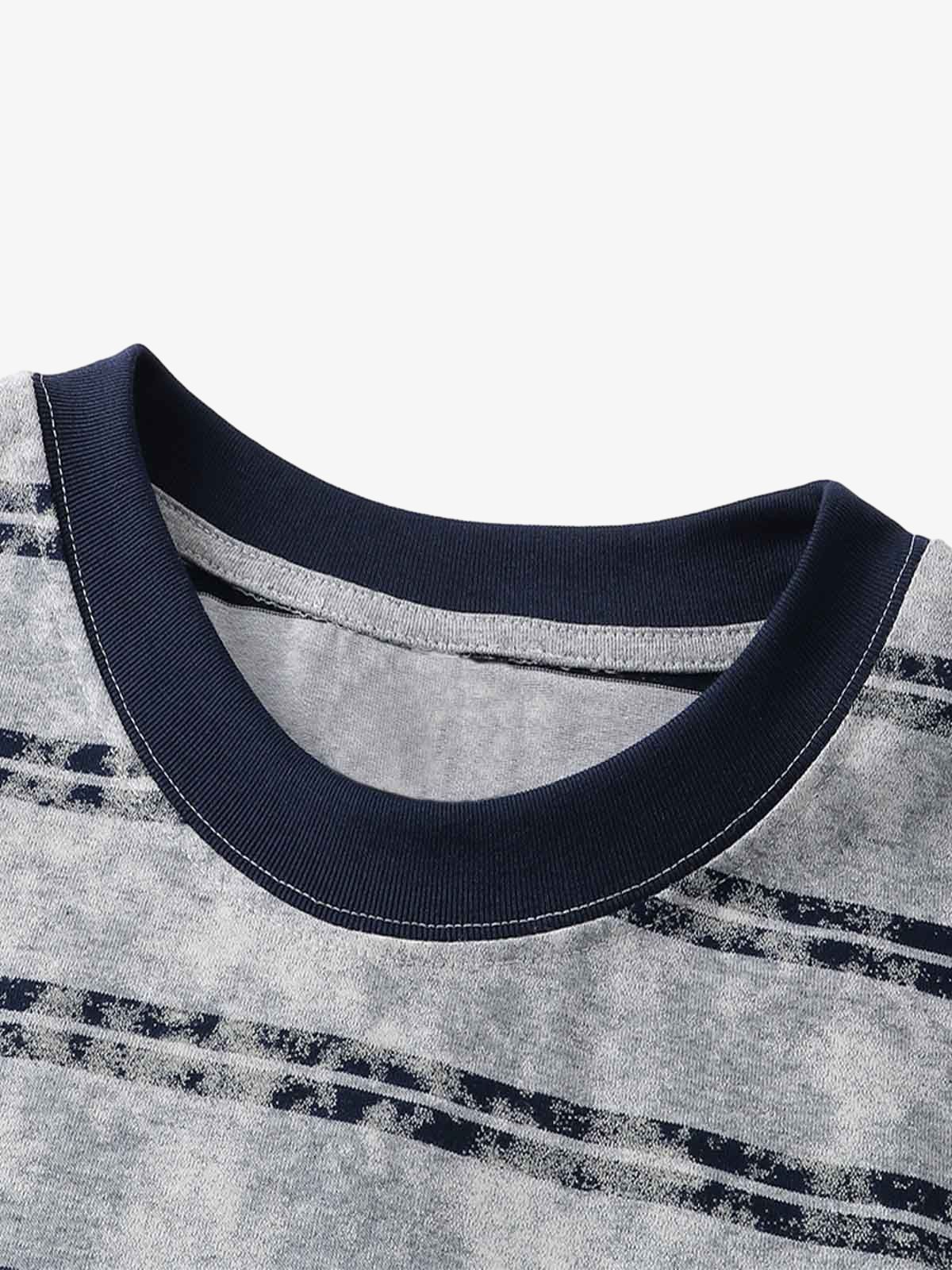 Graphic Lettering Striped Oversized T-Shirt 