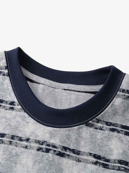 Graphic Lettering Striped Oversized T-Shirt 