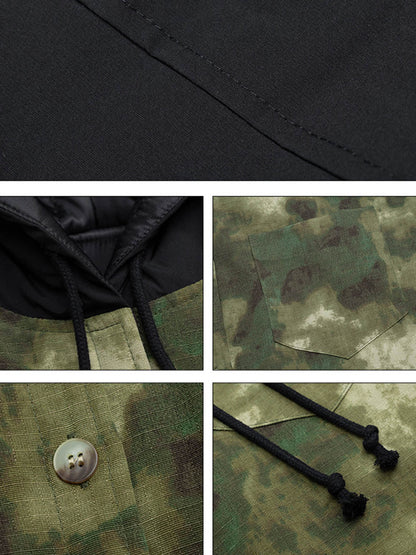 Thesupermade Camouflage Patchwork Hooded Jacket 