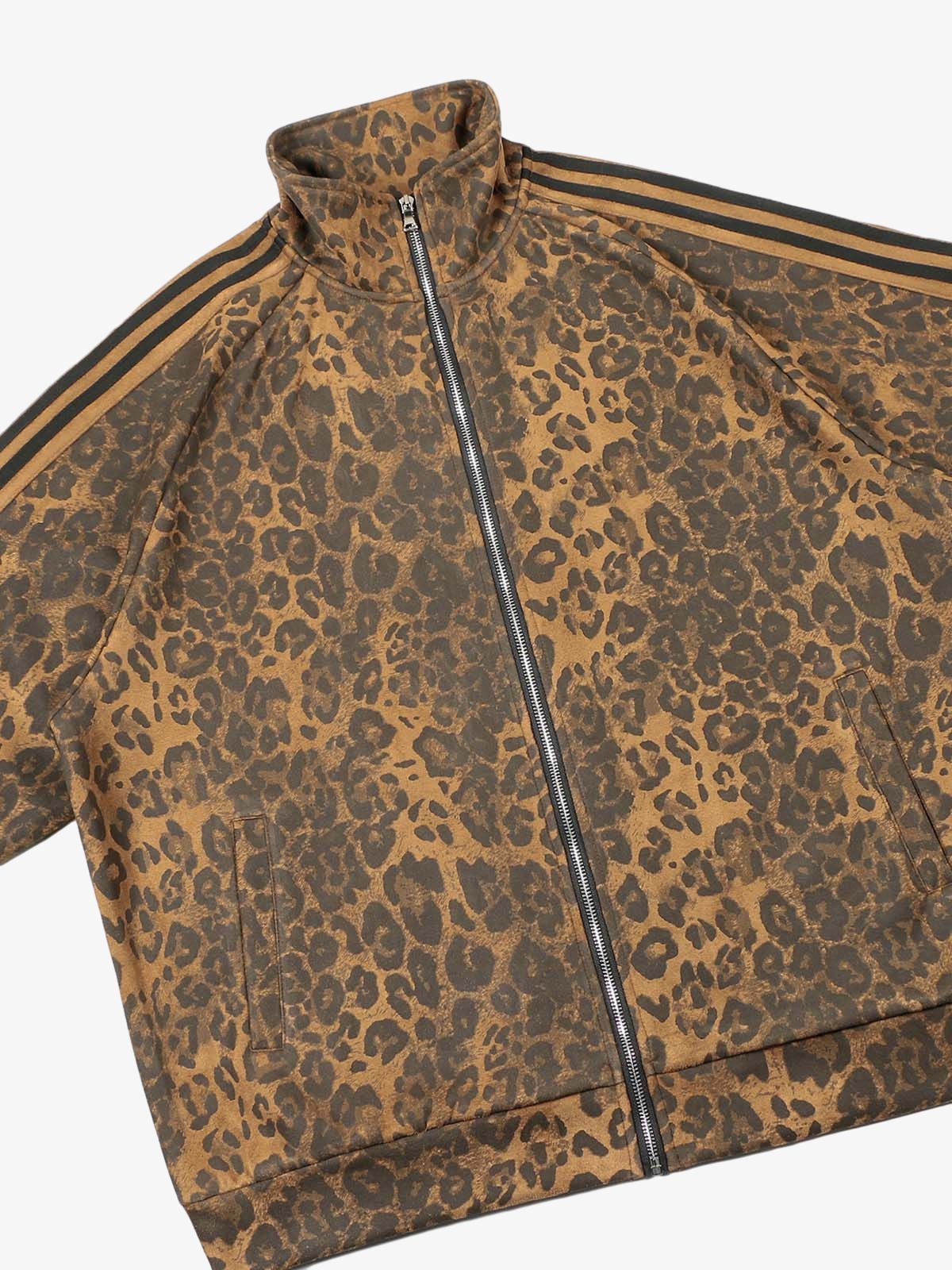 French Terry Cheetah Print Suede Tracksuit - 2277 