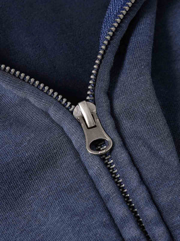 Wasteland Style Washed Zipper Up Sweatshirt 