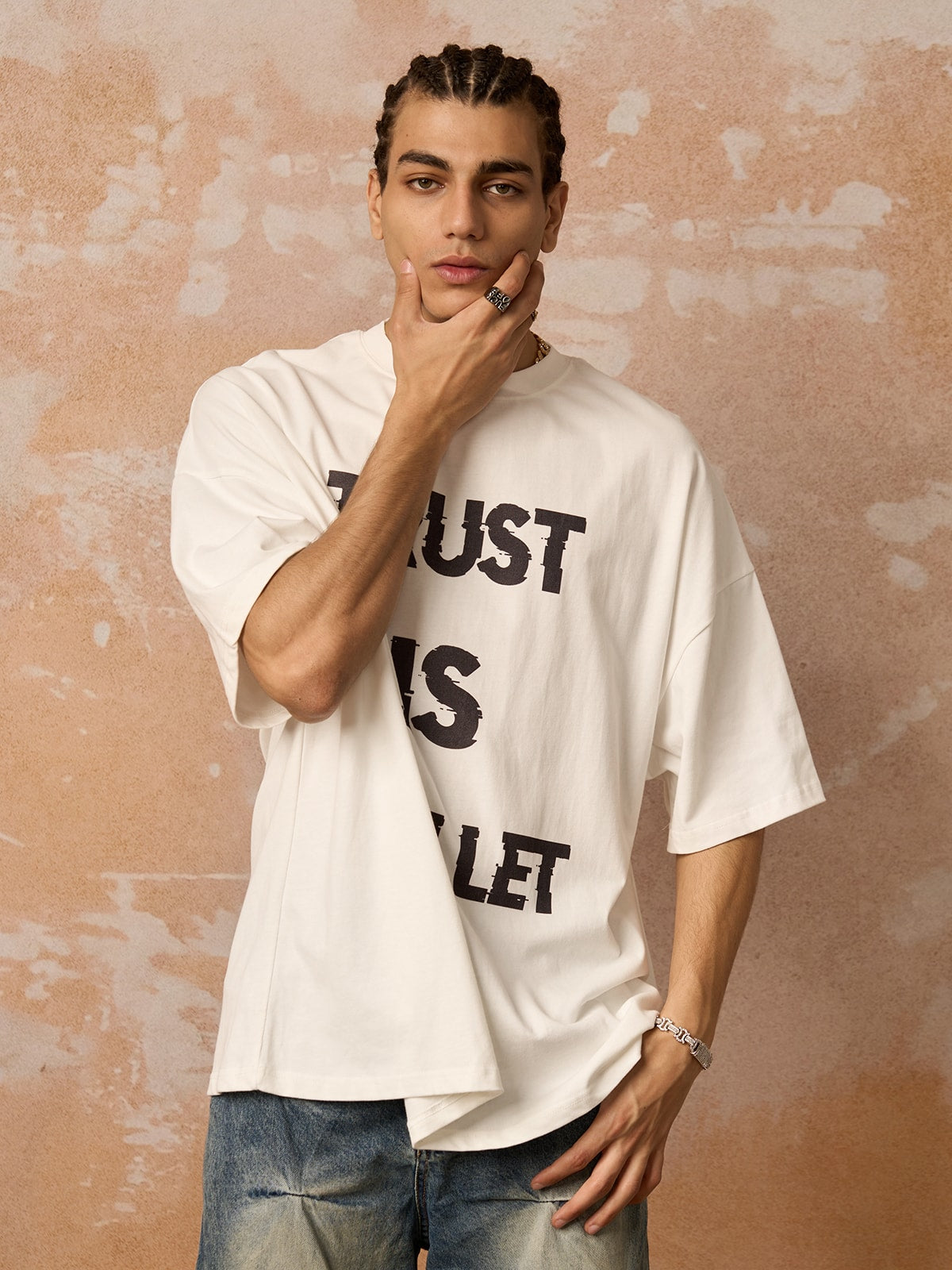 Original ”Trust is a Bullet“ Graphic Slogan T-Shirt 