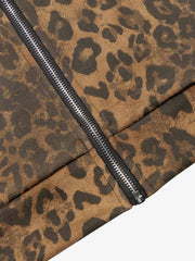 French Terry Cheetah Print Suede Tracksuit - 2277 