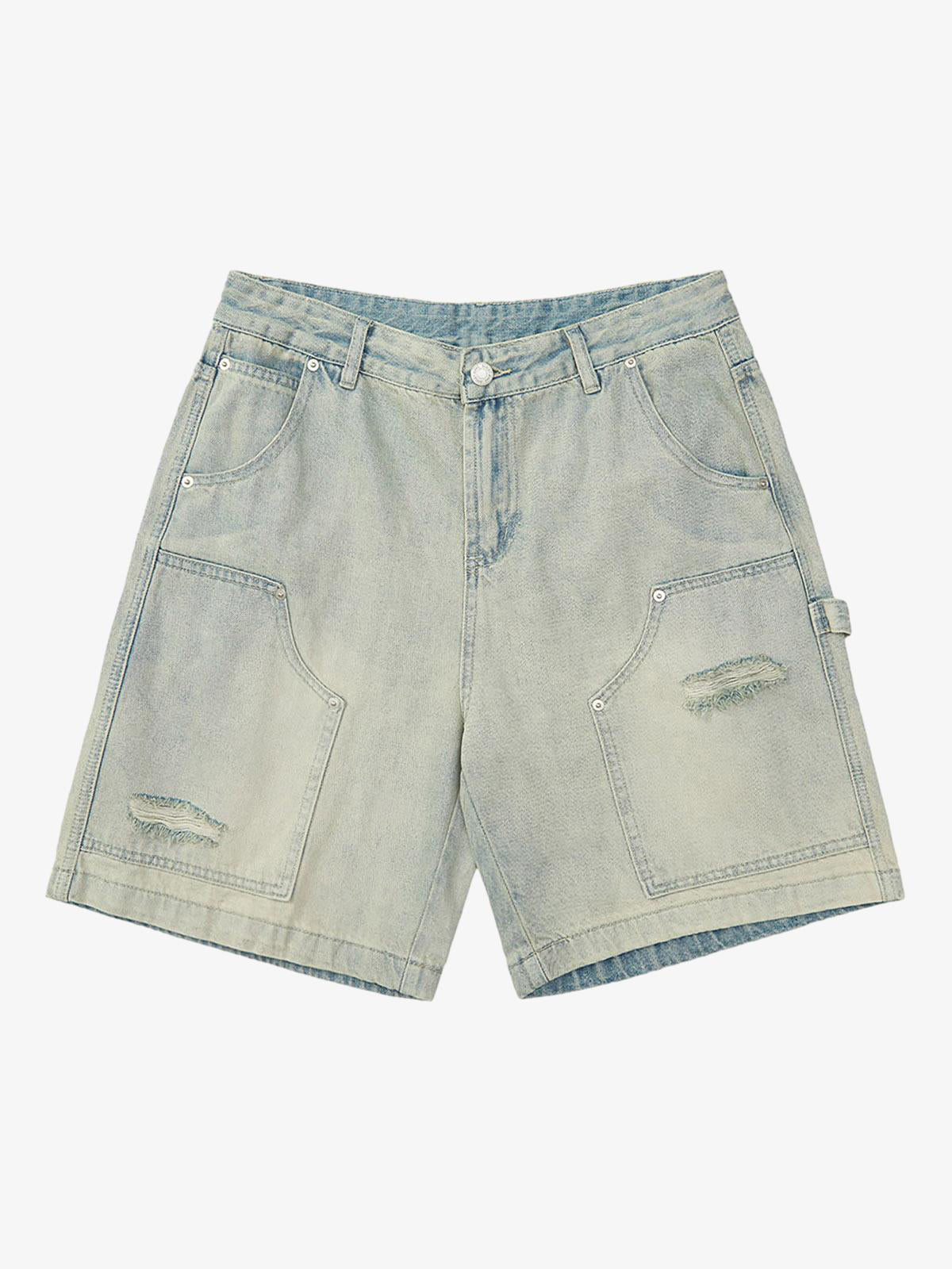 Thesupermade Retro Washed Hip-Hop Shorts 