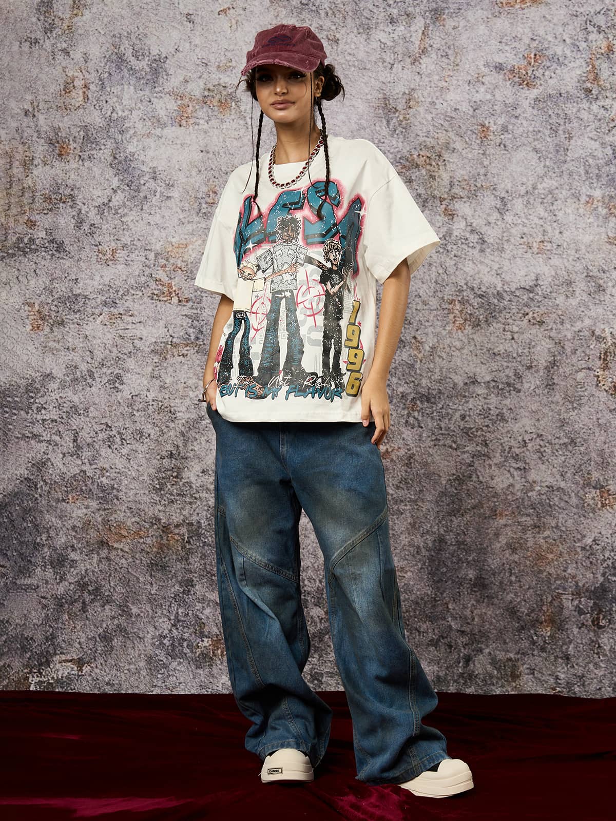 Dirty Dye Baggy Barrel Jeans 