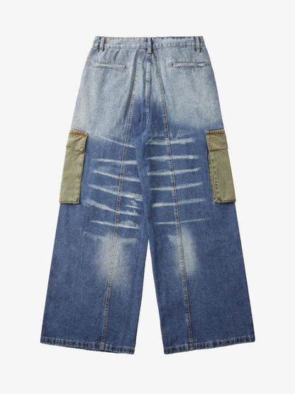 Thesupermade Homemade Large Pocket Cargo Jeans 