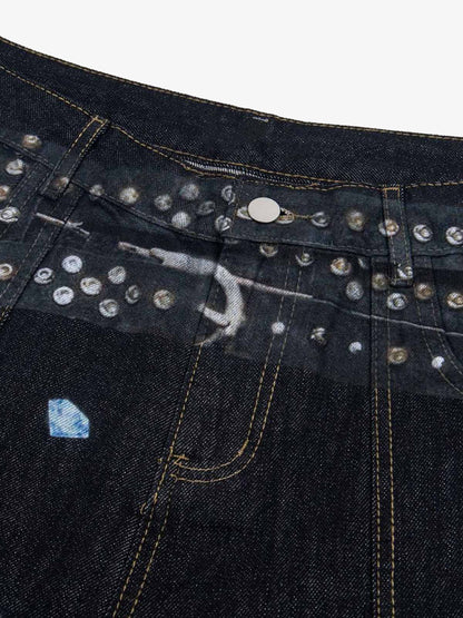 Print RO Style Baggy Jeans 