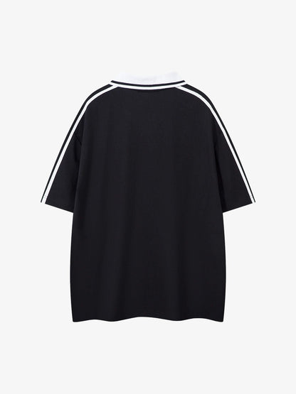Jersey Print Short-Sleeve Polo Shirt - 2453 