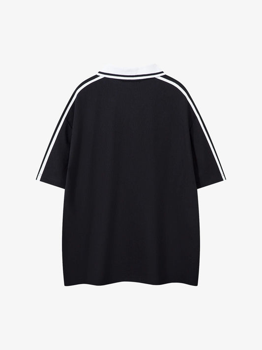 Jersey Print Short-Sleeve Polo Shirt - 2453 