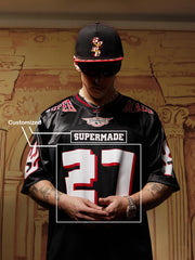 Original Flame Print Football Jersey T-Shirt 