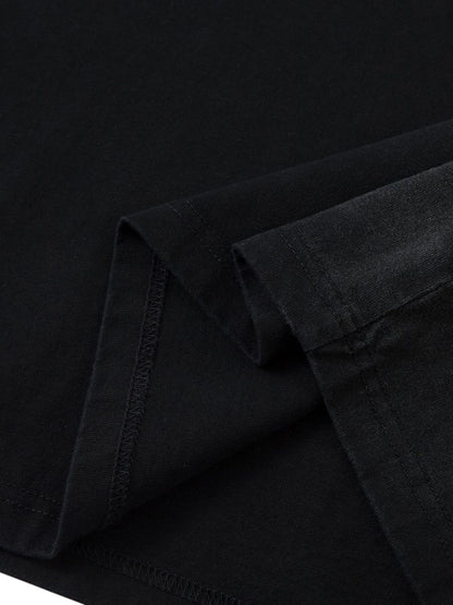 Heavy Cotton Washed Cross Shield Print T-shirt 