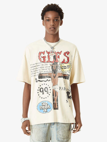 Thesupermade Funny Jesus Graffiti Street Rap T-shirt 