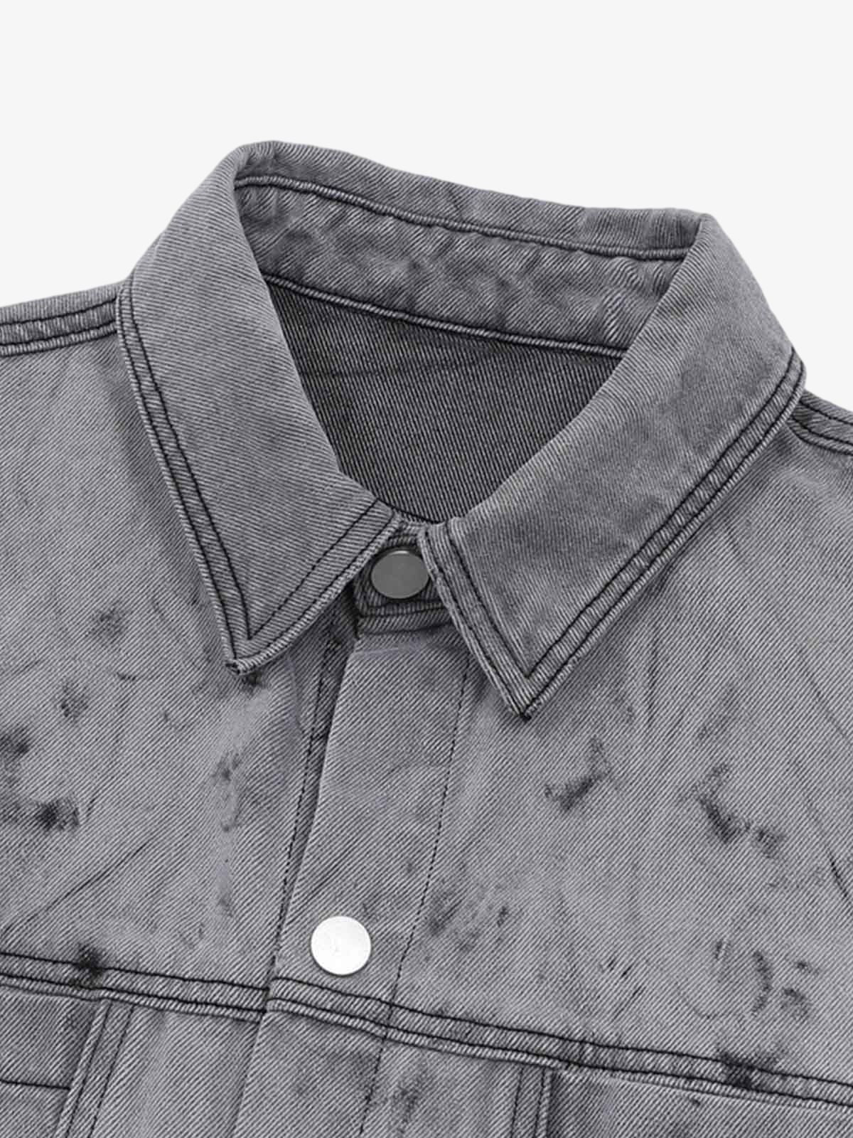 Distressed Washed Workwear Denim Set 