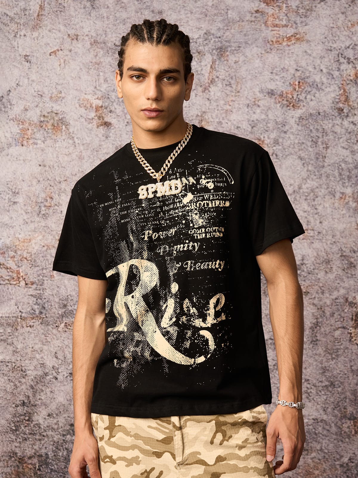 Phantom Letter Print T-shirt 