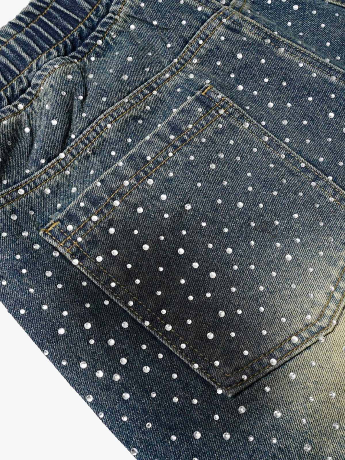 Heavy Diamond Drawstring Denim Jorts 