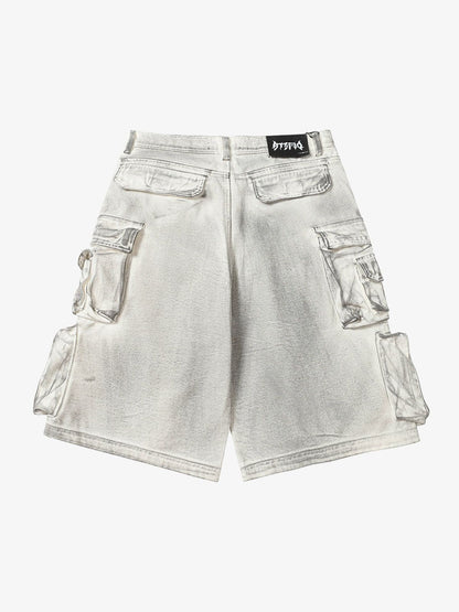 Distressed Multi-Pocket Cargo Shorts 