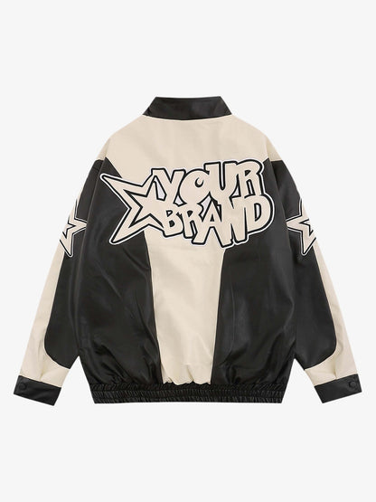 Thesupermade American Vintage Colorblock Leather Jacket - 1728 