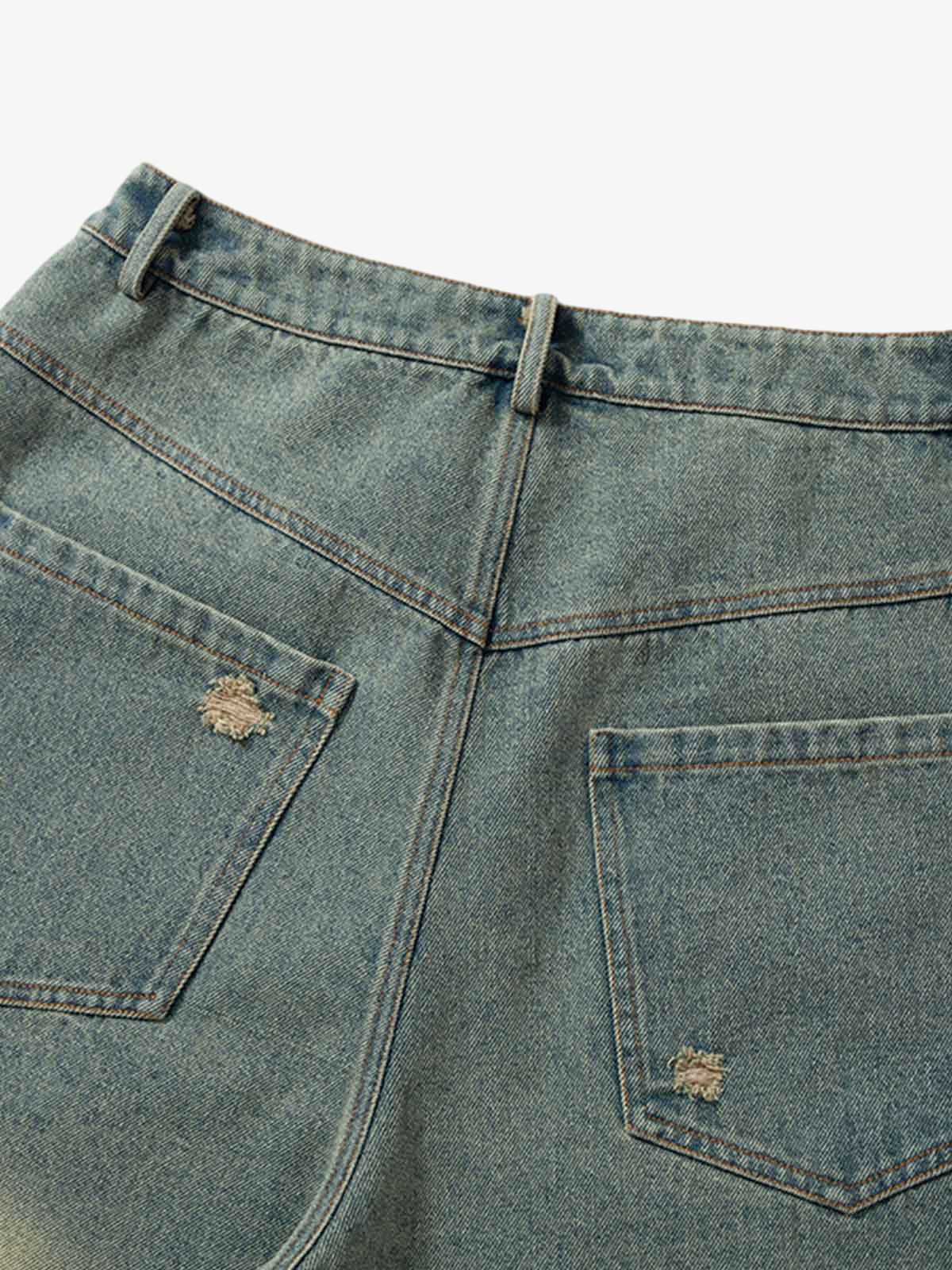 Gradient Washed Raw Edge Jorts 