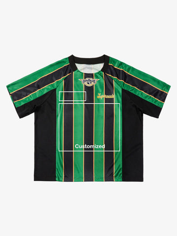 Original Retro Striped Spliced Sports Jersey T-Shirt - 2422 