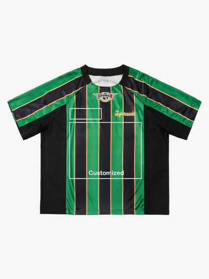 Original Retro Striped Spliced Sports Jersey T-Shirt - 2422 