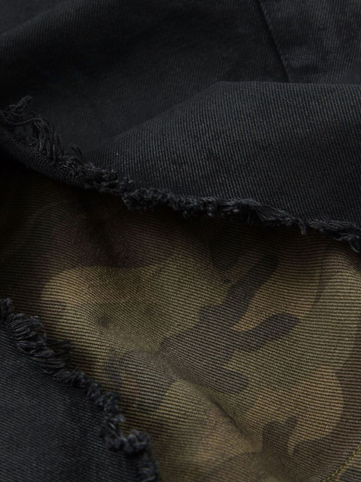 Distressed Ripped Black Denim Shorts 