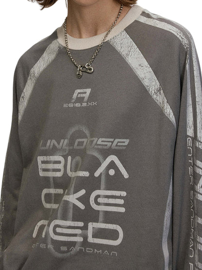 Retro Jersey  Oversized Long Sleeves T-Shirt 