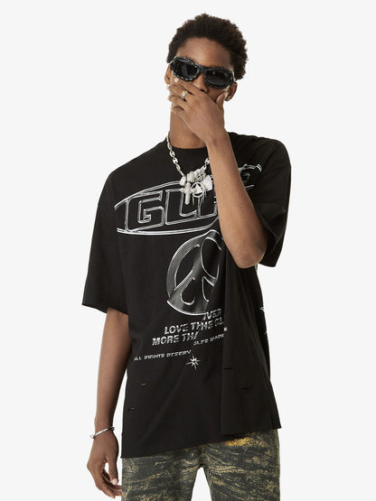 Thesupermade High Street Letter Print Short-sleeved T-shirt 