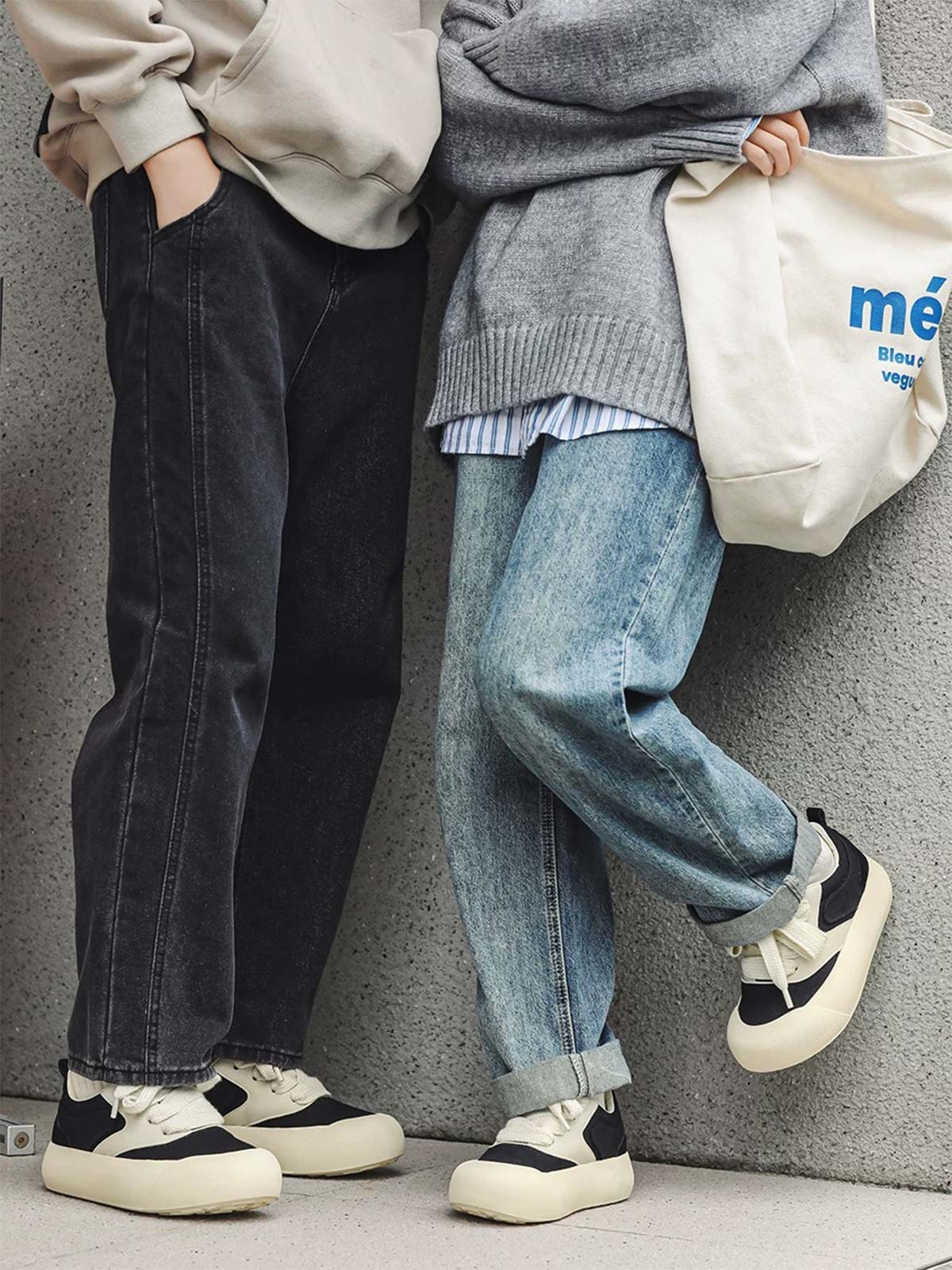 Thesupermade Chunky Round-Toe Color-Block Rap Sneakers 