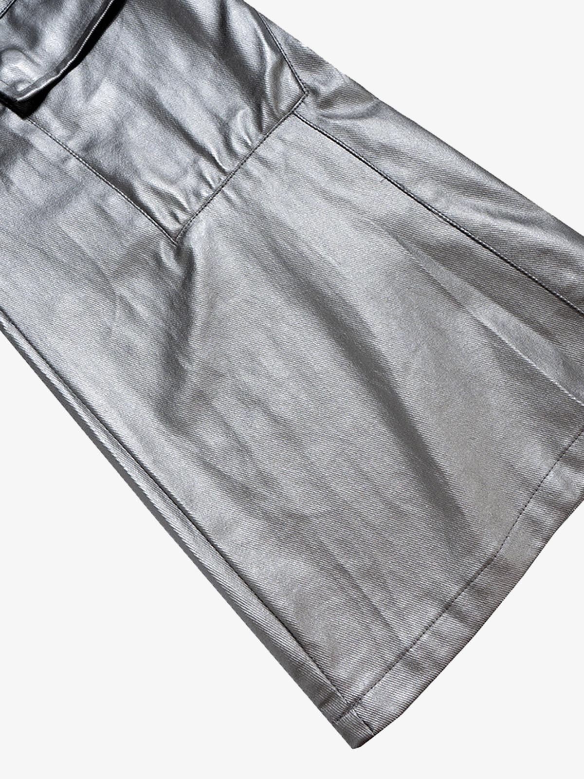RO Style Matte Coated Leather Baggy Trousers - 2339 