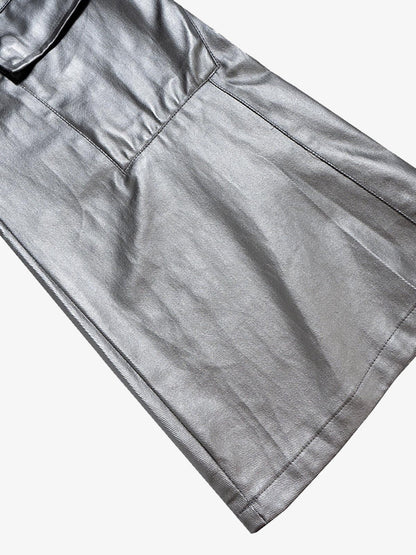 RO Style Matte Coated Leather Baggy Trousers - 2339 