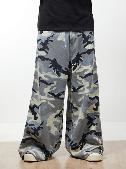 Street Retro Camouflage Baggy Jeans - 2395 