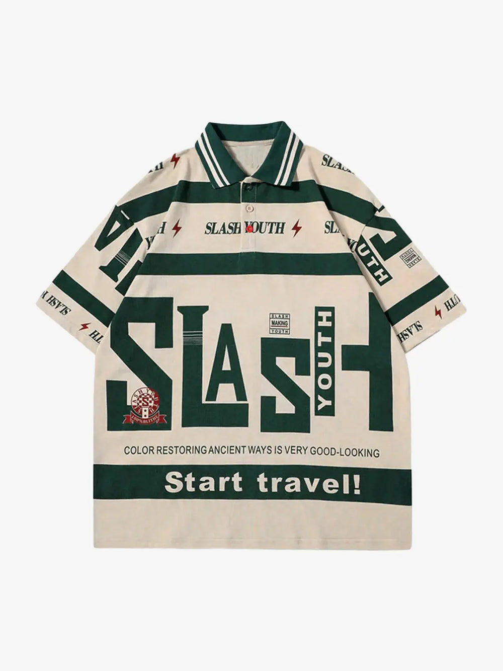 Thesupermade Contrast Color Slash Polo Shirt 