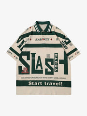 Thesupermade Contrast Color Slash Polo Shirt 