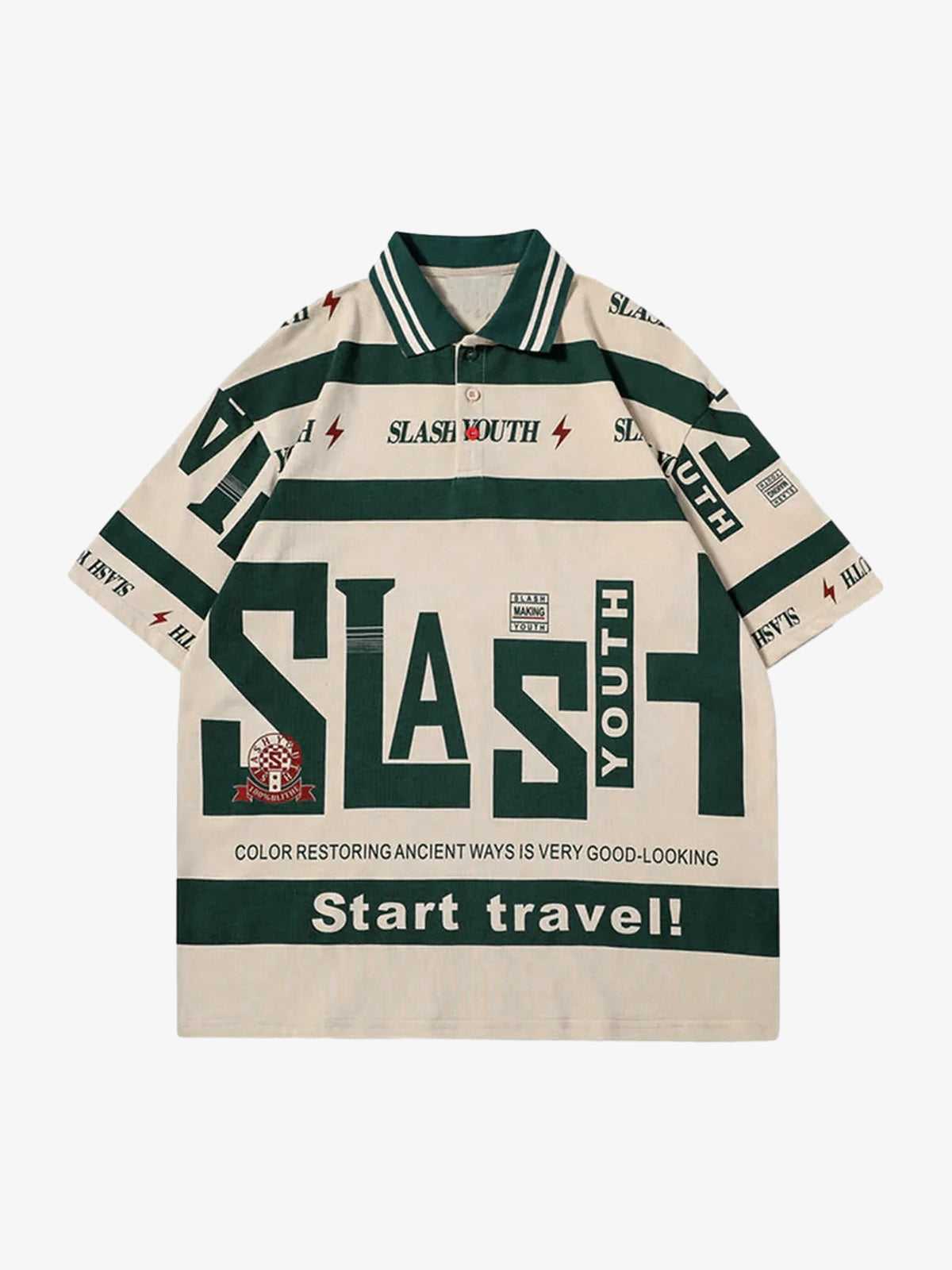 Thesupermade Contrast Color Slash Polo Shirt 