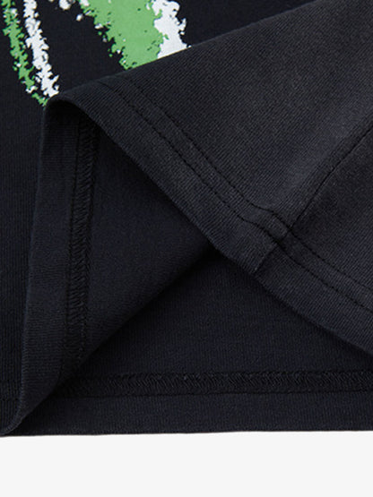 Street Graphic Spray Print Necklace T-Shirt 