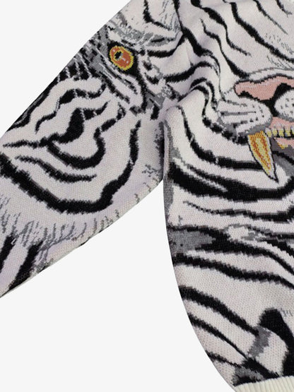 Tiger Crew Neck Knitted Sweater 