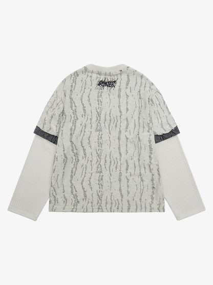 Thesupermade Faux Two-piece Distressed Woolen T-shirt - 2005 