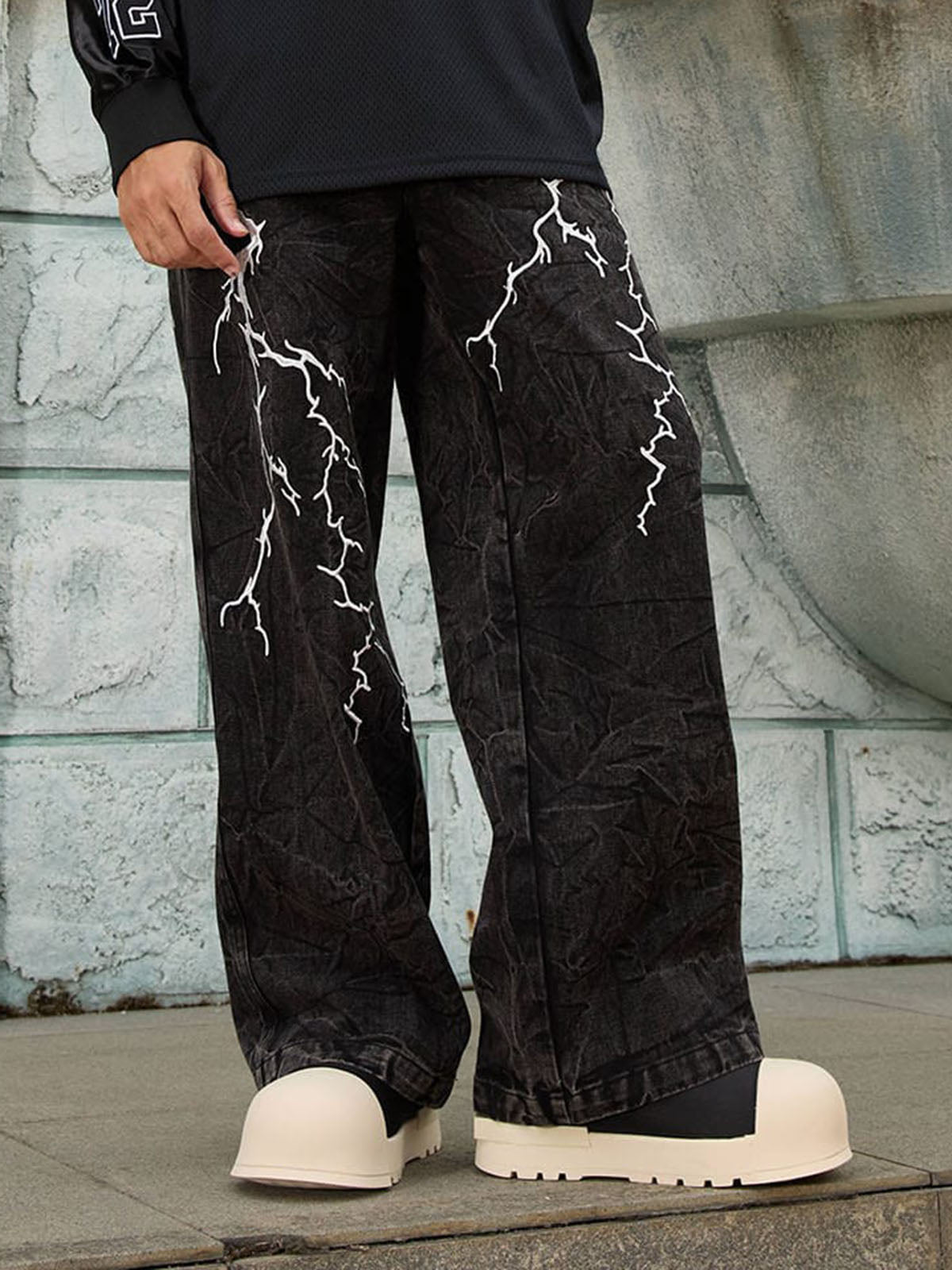 High Street Hip-hop Distressed Washed Jeans | Thesupermade®
