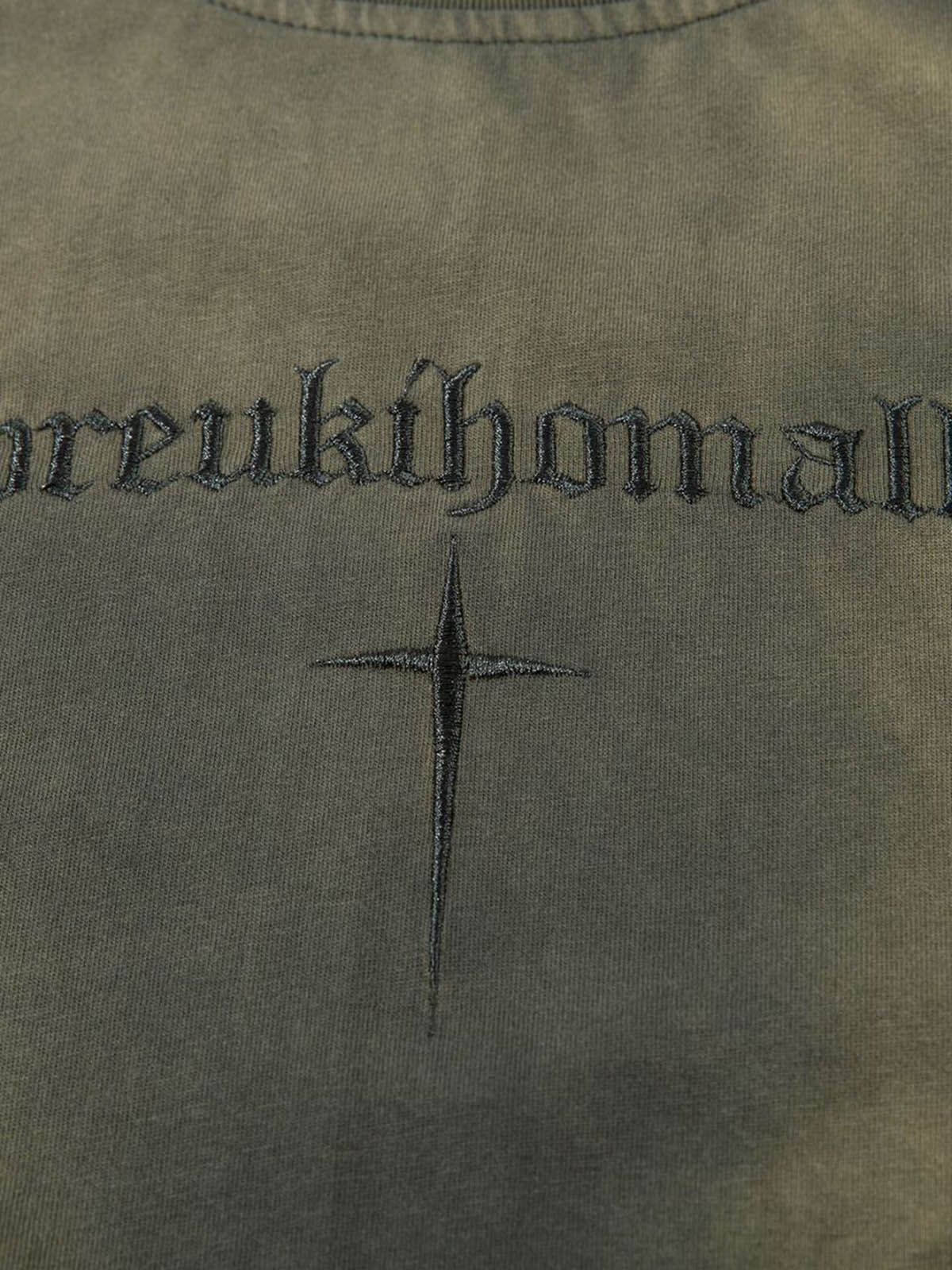 Oversized Cross and Studed T-Shirt 