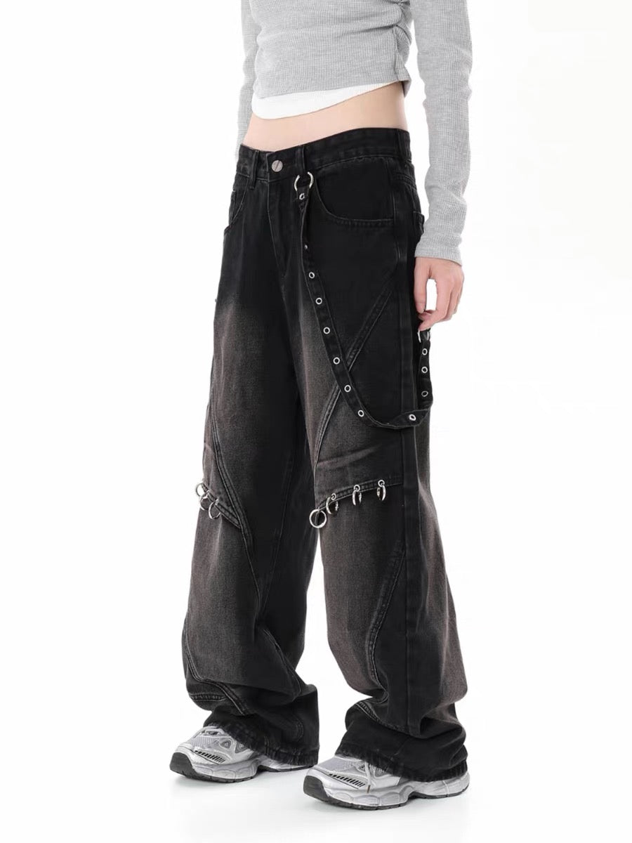 Thesupermade Washed Distressed Baggy Jeans - 2233 