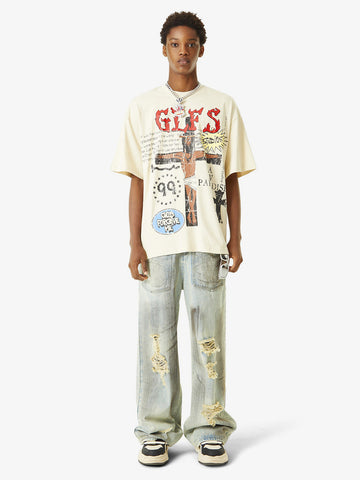 Thesupermade Funny Jesus Graffiti Street Rap T-shirt 