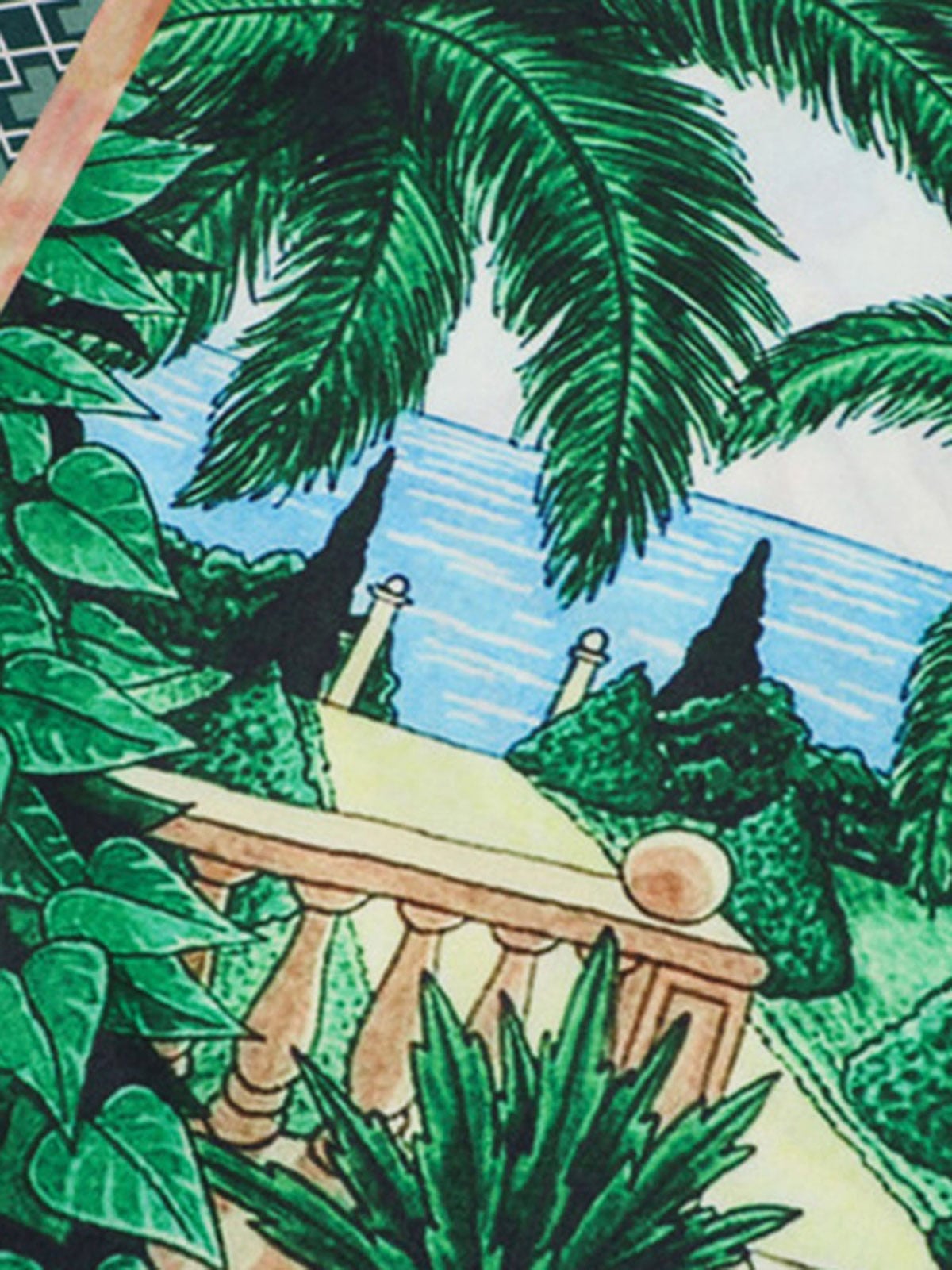 Mountain Coconut Printed Hip-Hop Short Set 